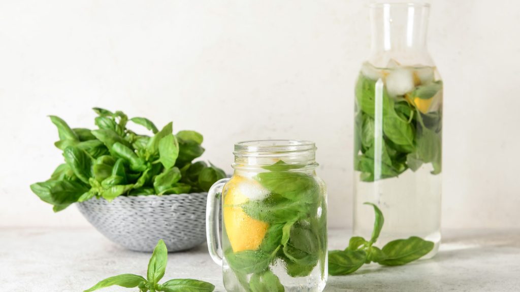 Vegetables in Jars and basket.