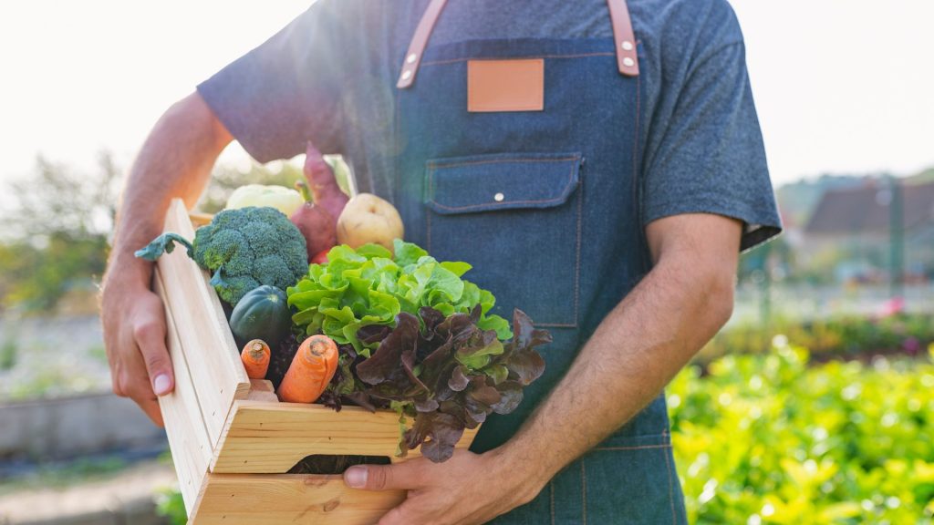 Man carrying vegetables